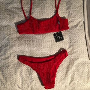 Zaful brand red ruched bikini set- new with tags!
